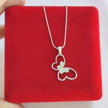 украшение шампанского для свадьбы: Серебряный Цепочка с подвесками Бабочка Серебро 925/ пробы Длина 50см — 1