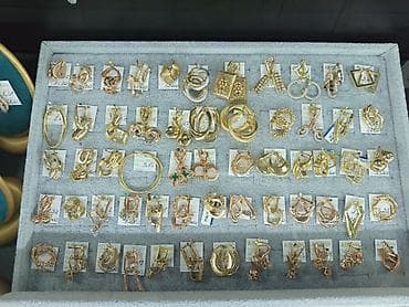 золотые гвоздики: Серьги, Проба 585, Фианит, Женские, Парный набор — 7