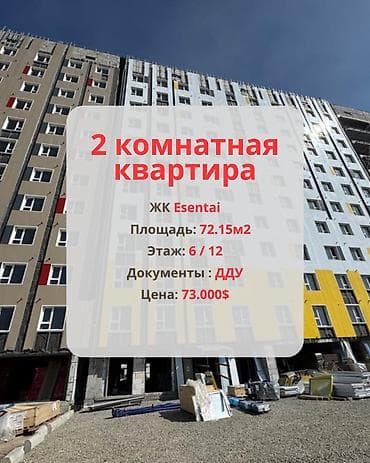 2 комнаты, 72 м², Элитка, 6 этаж, Готовая ПСО (под самоотделку)