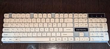 клавиатура с подсветкой: Клавиатура, Мембранная, Проводное подключение, Размер: 100% — 1