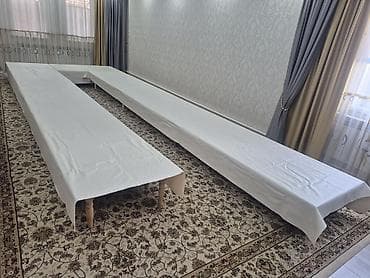 Раскройные столы: Складной походный стол, Б/у, Дерево, цвет - Белый — 5