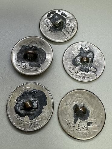 Монеты: Набор из 5 больших советских пуговиц-«монет» Винтажные пуговицы из — 2