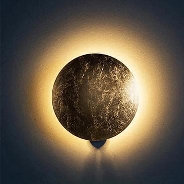 study lamp: Декоративный настенный светильник «Золотой диск» - Тип: бра с — 5