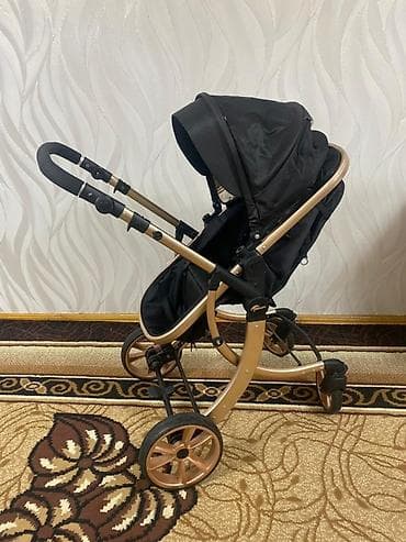 Игрушки: Детская коляска трансформер 2-в-1 (люлька + прогулочный блок) Б/У — 3