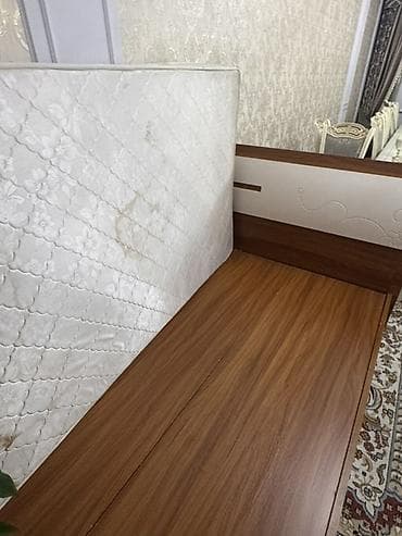 Двуспальная кровать, С матрасом, длина - 200 см at lalafo.kg Двуспальная кровать, С матрасом, длина - 200 см