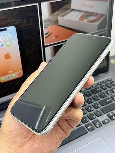 iphone 15: IPhone 11, Б/у, 128 ГБ, Белый, Чехол, Кабель, 100 % — 8