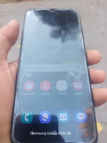 на жигу: Samsung Galaxy A22 5G, Колдонулган, 64 ГБ, түсү - Кара, 2 SIM — 2