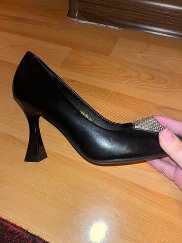 туфли черные с открытым носиком: Туфли, 36, Б/у, цвет - Черный, Самовывоз — 4