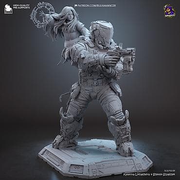 делаю справки: 🧑‍🚀 ФИГУРКА ПОД ПОКРАСКУ (Pragmata) Диана и Хью 30 см 📐 Технические — 4