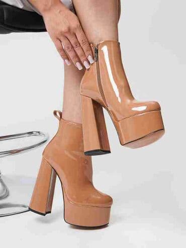 Ботинки и ботильоны: Лакированные ботильоны демисезонные на высокой платформе В наличае в — 3