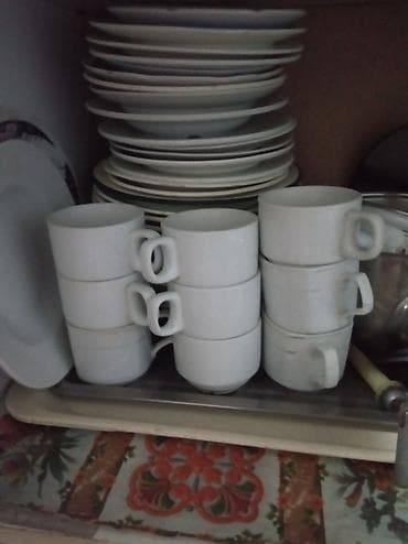 фарфоровая: Набор белых кофейных/чайных чашек - Материал: фарфор/керамика — 1