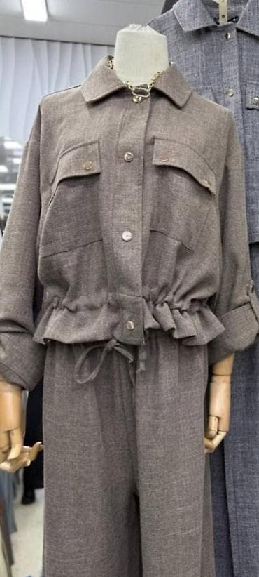 Личные вещи: Женский костюм из мягкой костюмной ткани - Цвет: серо-табачный — 1