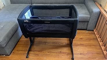 автолюлька ош: Детская приставная кроватка, Б/у, С колесиками, цвет - Черный — 5