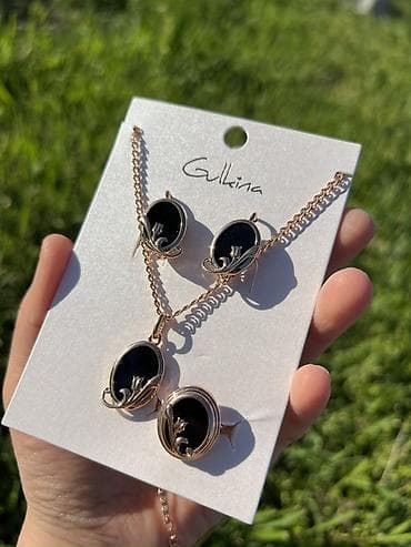 фурнитуру для бижутерии: Дубайская бижутерия💎 Набор украшений Gulkina с черным овалом и — 3