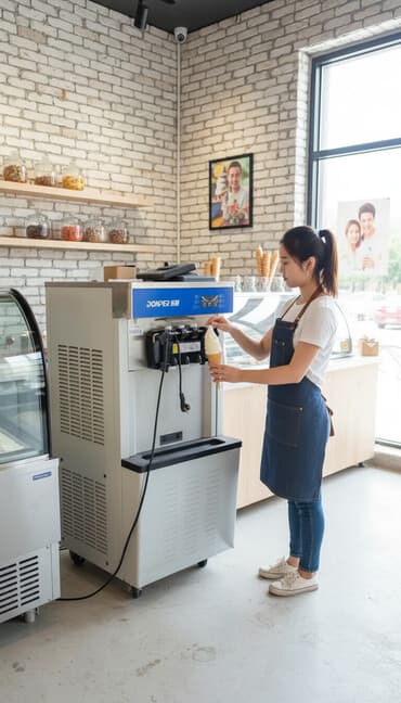 пивное оборудования: Фризер для мягкого мороженого DONPER - Профессиональная напольная — 1