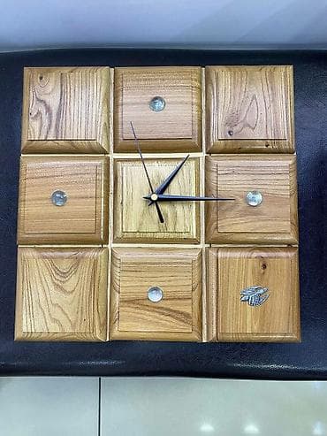 Наручные часы: Настенные часы ручная работа ! Корпус из дерева покрыт лаком — 1