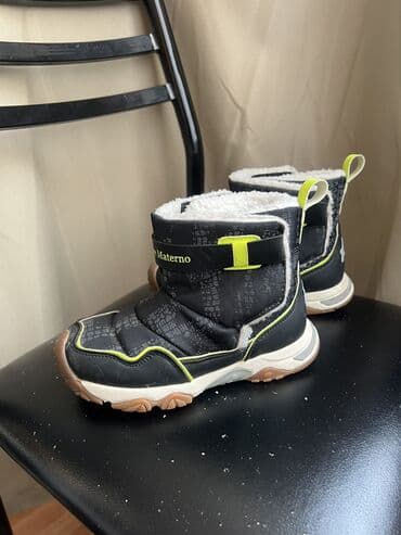 фирменная обувь из италии: Детские зимние ботинки Amore Materno - Цвет: черный с неоновыми — 2