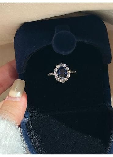 топазы голубого цвета: Кольцо, Проба 925, Женские, Фианит, Новый — 1