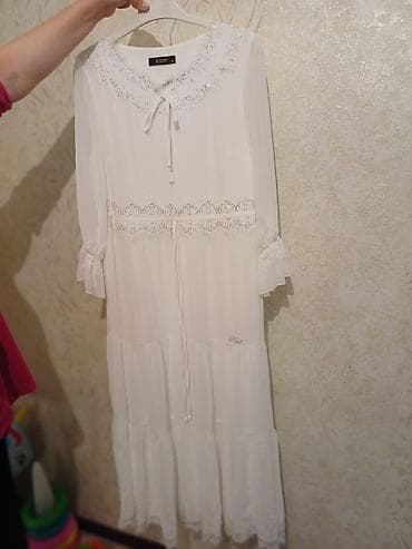 окуу кийим: Күнүмдүк көйнөк, Туркия, Жай, Узун модель, Шифон, L — 3