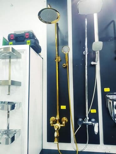 купить смеситель душевой кабины: Душевная стойка цвет золото №8702 наш адрес АЮ GRANDул Чокана — 1