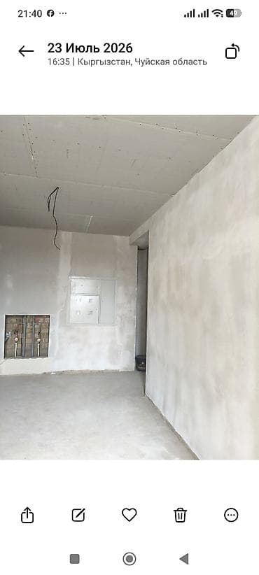 квартира нарыне: 1 комната, 47 м², Элитка, 4 этаж, ПСО (под самоотделку) — 4