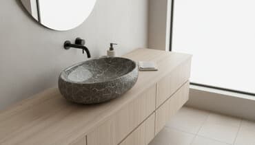 Ванна үчүн раковина, Бурчтук формасы, Материалы: Жасалма таш, Өлчөмү: 60 x 40 см — 1