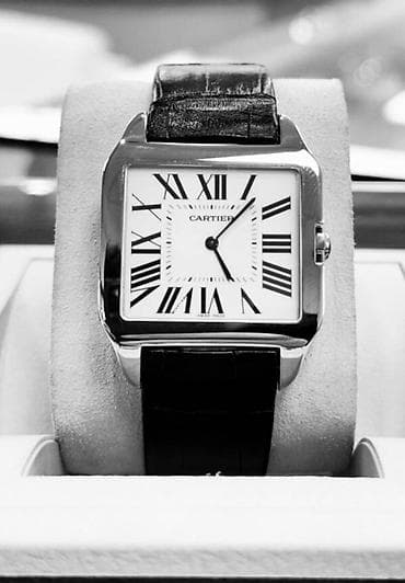 Бижутерия: Классикалык сааттар саат, Cartier, Күмүш, Швейцария, Эркектердики, Колдонулган — 1