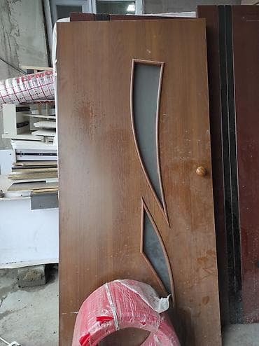 Балконная дверь, Б/у, Со стеклом, Деревянная