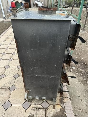 тяжелый дым генератор: Твердотопливный котёл водяного отопления (самодельный/металлический) — 2