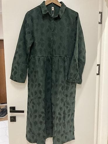 Повседневное платье, Длинная модель, Платье-рубашка, XL