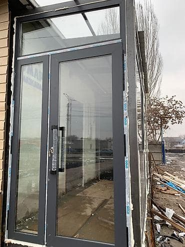 Металл сейф эшиктери: Алюминиевая входная дверь с остеклением - Материал: алюминиевый — 1