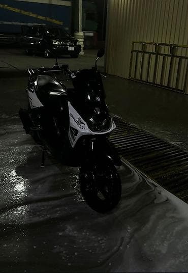 Скутер Hammer Tiger - Кузов: спортивный пластик, цвет чёрно-белый