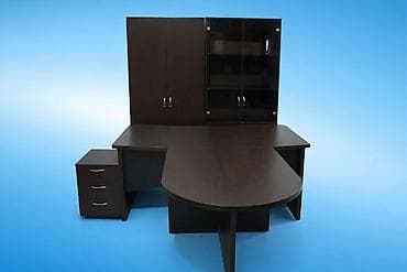 офисный: Кабинет руководителя. Цвет: венге/черный В состав кабинета входит — 4