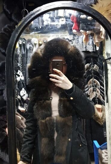 одежди: Женская зимняя парка с натуральным мехом соболя - Цвет верха: черный — 3