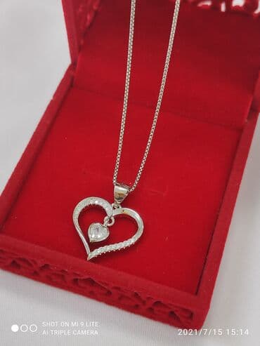 Ювелирные изделия: Смотрите какая красота 🥰🥰 Очень красивый Колье с сердечками. Серебро — 1