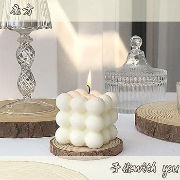 восковые свечи: Ароматическая свеча «Bubble Cube» — стильный акцент для интерьера. - — 2