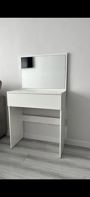 Туалетные столики: Туалетный столик, Новый, С зеркалом, цвет - Белый, ЛДСП — 7