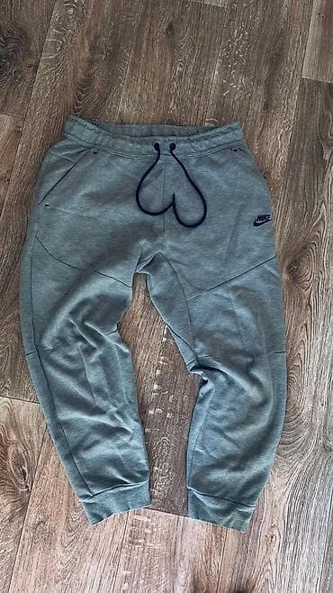трикотажные штаны мужские: Мужские брюки, L, Nike, Б/у, цвет - Серый — 1