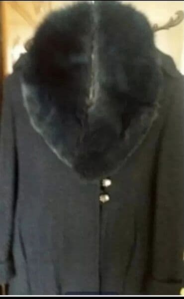 черное пальто с капюшоном: Женское тёплое длинное пальто темного синего цвета с объёмным — 2