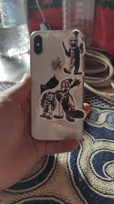 IPhone X, Б/у, 64 ГБ, Белый, Чехол, 100 %