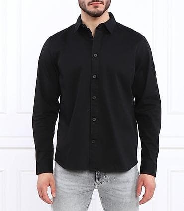 Рубашки: Мужская рубашка, M, Calvin Klein, Новый, цвет - Черный, Самовывоз, Бесплатная доставка — 1