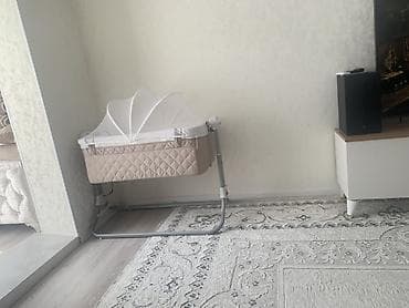 кровать для новорождённых: Детская приставная кроватка, Без колесиков, цвет - Бежевый — 1