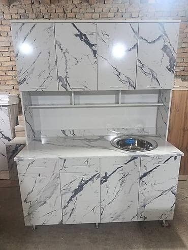 Кухонный гарнитур, Новый, цвет - Белый, ДСП, Бесплатная доставка at lalafo.kg Кухонный гарнитур, Новый, цвет - Белый, ДСП, Бесплатная доставка