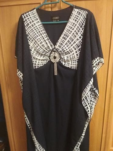 Повседневное платье, Корея, Лето, Длинная модель, Креп, Оверсайз, 5XL