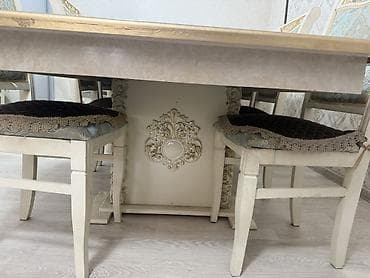 small table: Стол и стул для зала, Б/у, Самовывоз, цвет - Бежевый — 2