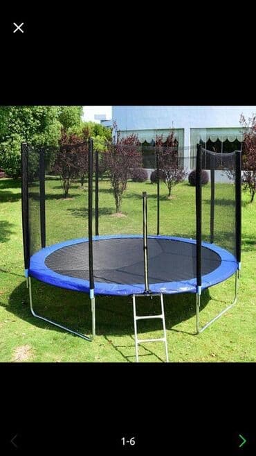 батуте: Каркасные батуты с ограждениями. До 150кг выдерживает вес. Для детей — 1