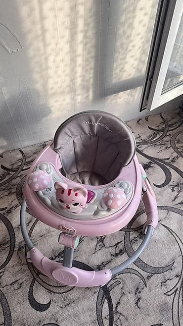 камаз игрушки: Детские ходунки Babywalker, розовые/серые. - Круглая база на 8 — 1