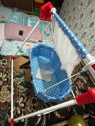 детская люлка: Люлька, Колыбель, Металл, цвет - Голубой — 1