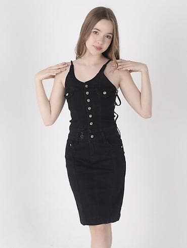 платья джинсовые: Повседневное платье, Лето, Длинная модель, Джинс, Платье-комбинация — 2