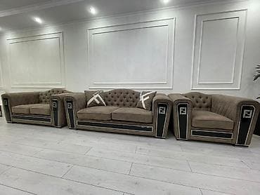 кресло и диван: Комплект мягкой мебели, цвет - Бежевый — 5